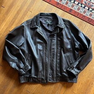 Eddie Bauer genuine leather bomber jacket